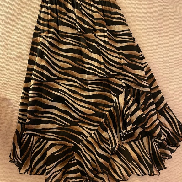 Studio West Black and White Ruffled Wrap Midi Skirt - Picture 1 of 4